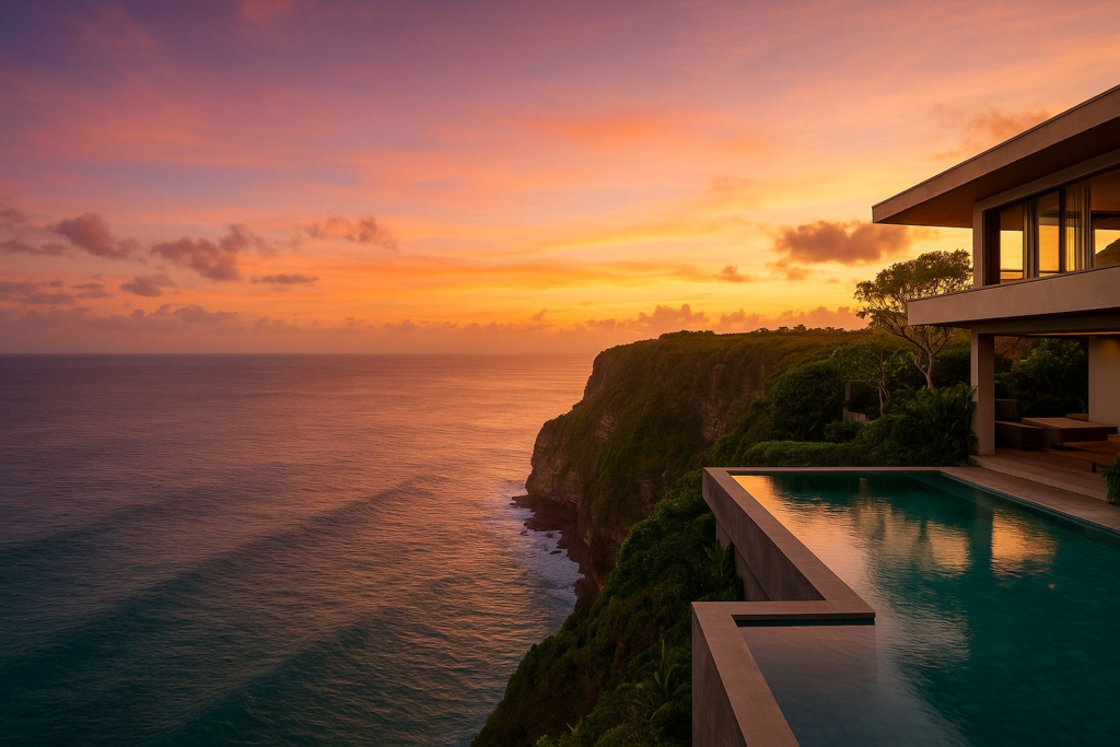 Clifftop and ocean view at The Edge Bali