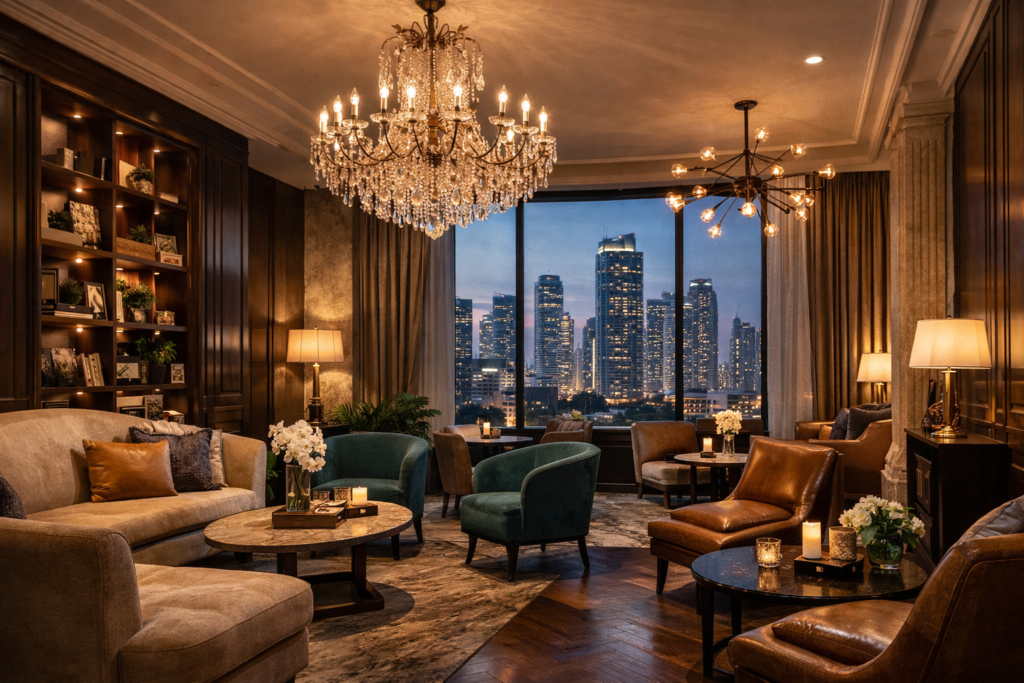 Boutique hotel interior in  Jakarta with elegant and  stylish design