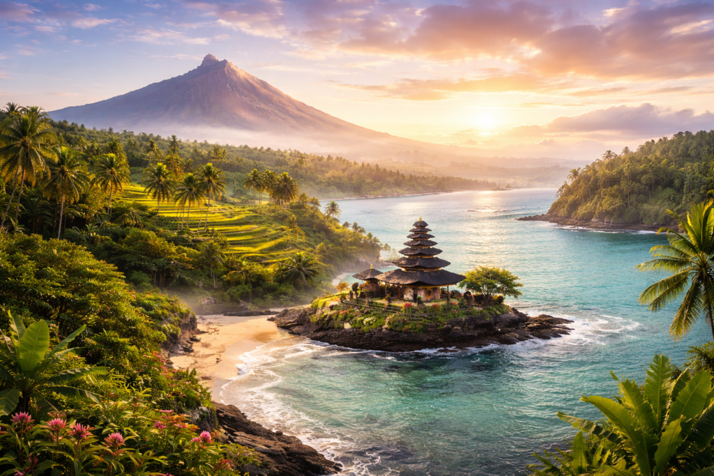 Complete indonesia travel guide showcasing beaches, mountains, rice terraces and cultural landmarks.